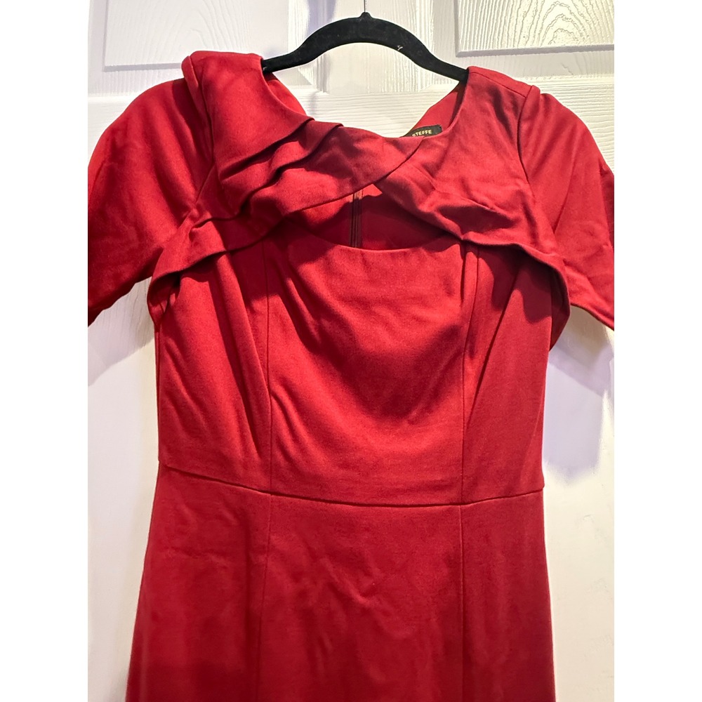 Cynthia Steffe‎ Red Short Sleeve Sheath Dress Bow Detail Cutout Size 0